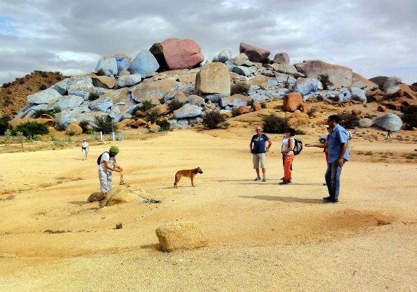 Rochers bleus à Tafraoute au Maroc