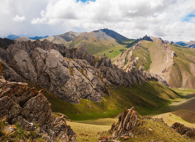 Paysage montagneux  au Kirghizstan