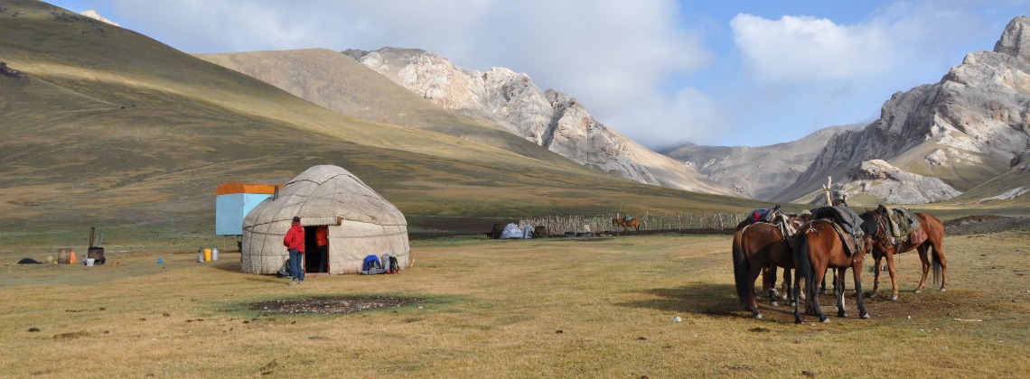 Yourtes et chevaux au Kirghizistan - Tourisme solidaire