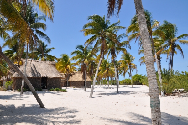 Maison traditionnelle à San Crisanto sur les plages du Mexique dans la région du Yucatan