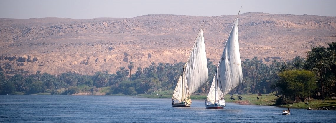 Deux felouques - Croisière sur le Nil, Égypte - TDS Voyage