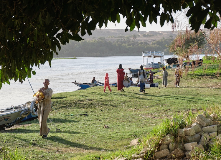 Paysages du Nil entre Edfou et Kom Ombo